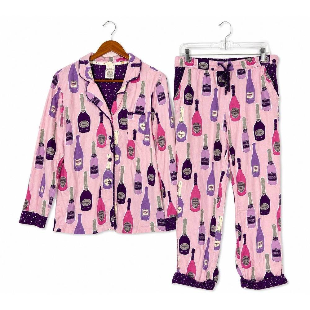 Munki Munki Champagne Bottle Pajama Set Women's M Bamboo Lounge Sleepwear